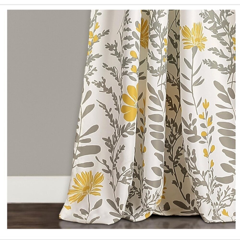 Lush Decor Half Moon Aprile Yellow Insulated Window Two Curtain Panels 52"x84" - Picture 2 of 11